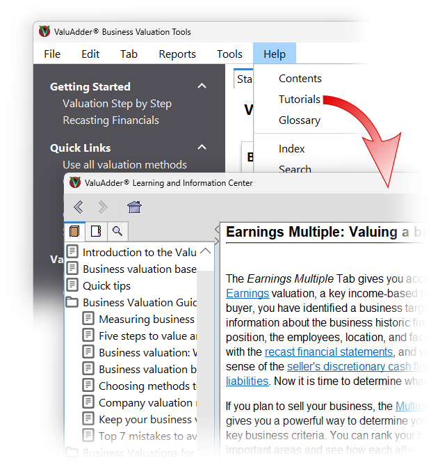 ValuAdder - Learning and Information Center to answer your questions on business valuation, buying a small business or selling a business Learning and Information Center for closely held business valuation